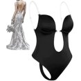 thumbnail image 1 of Women Plunging Deep V-neck Body Shaper Strapless Backless Bodysuit Shapewear, 1 of 3