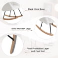 thumbnail image 4 of Rocking Chair with Footrest – Modern High Back Accent Armchair with Tufted Back, Teddy Fabric Upholstered Nursery, Ivory Glider Chair for Living Room and Bedroom, 4 of 8