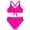 Hot Pink*, variant on OSOLU Children Girls Swimsuit Sets Solid Color Adjustable Straps Bikini 2 Piece Beach Pool Swimwear Comfortable Fashion Vacation Bathing Suit