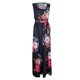 thumbnail image 4 of Vestido sin mangas de verano sin mangas para mujer Vestido largo suelto informal con estampado floral de playa con cinturón Pompotops ghjkhdj6294, 4 of 5