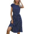 thumbnail image 1 of WILLBEST Vestido Largo Informal Fluido con Cinturón y Estampado de Lunares para Mujer, Ideal para Vacaciones Diarias, Primavera, Verano y Otoño. Grande, 1 of 4