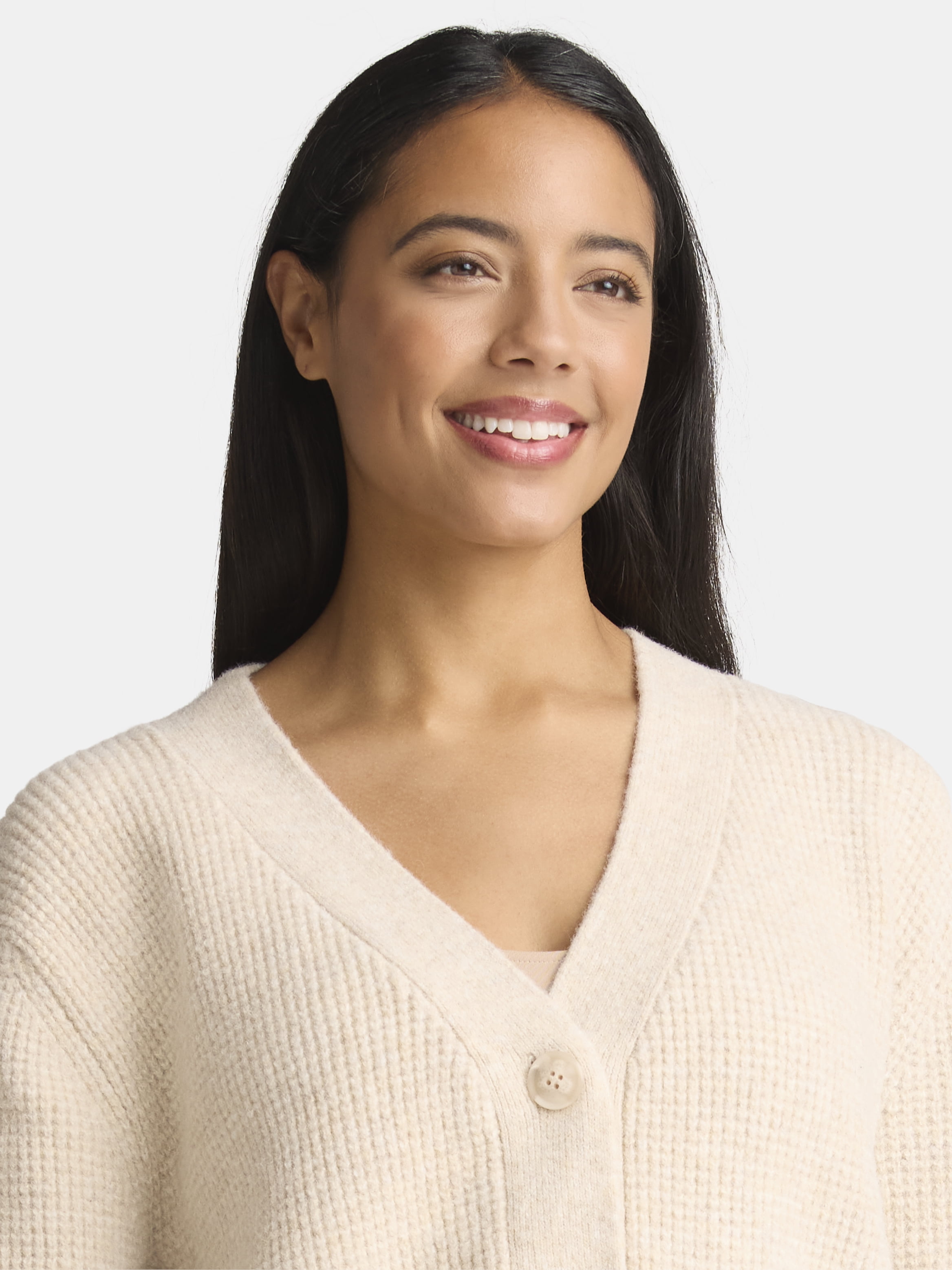 Time and Tru Women's and Women's Plus Cardigan and Pants Sweater Set, 2-Piece, Sizes XS-4X