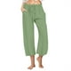 thumbnail image 1 of Pantalones de Cintura Elástica de Pierna Ancha para las Mujeres, Cordón de Lino Casual, Pantalones Recortados para las Mujeres, 1 of 7