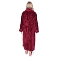 thumbnail image 4 of LOFIR Womens Fleece Robe - Comfy Warm Plush Long Bathrobes for Women, Ladies Sleepwear ,2XL3XL, Wine Red, 4 of 6