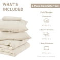 thumbnail image 3 of Regency Heights Full/Queen Size Comforter Sets, Neutral striped woven Bedding Comforter Set for All Seasons with a body pillowcase, 4-Piece, 3 of 9