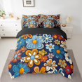 thumbnail image 2 of YST, Hippy Girl Flower Comforter Set, 60S Flower Power, 7-Piece, Vintage Flowers, Queen, 2 of 5