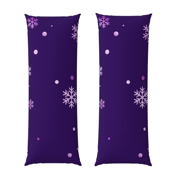 Balery Crystal Purple Snowflake Funda Protectora para Almohada Corporal de Algodón Hipoalergénico con Cierre(55 x 21 pulgadas), Almohadas No Incluidas
