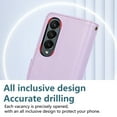 thumbnail image 3 of PU Leather Wallet Phone Case for Samsung Galaxy Z Fold 3 Flip Case with Card Holder, RFID Blocking Wallet, Zipper, Wristband & Kickstand, Shockproof Rugged Crossbody Phone Case Cover,Purple, 3 of 9