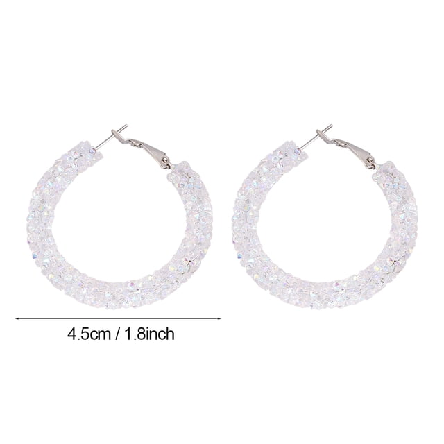 Pendientes Jadeshay aros grandes con Diamantes de imitación para Mujer 1 par