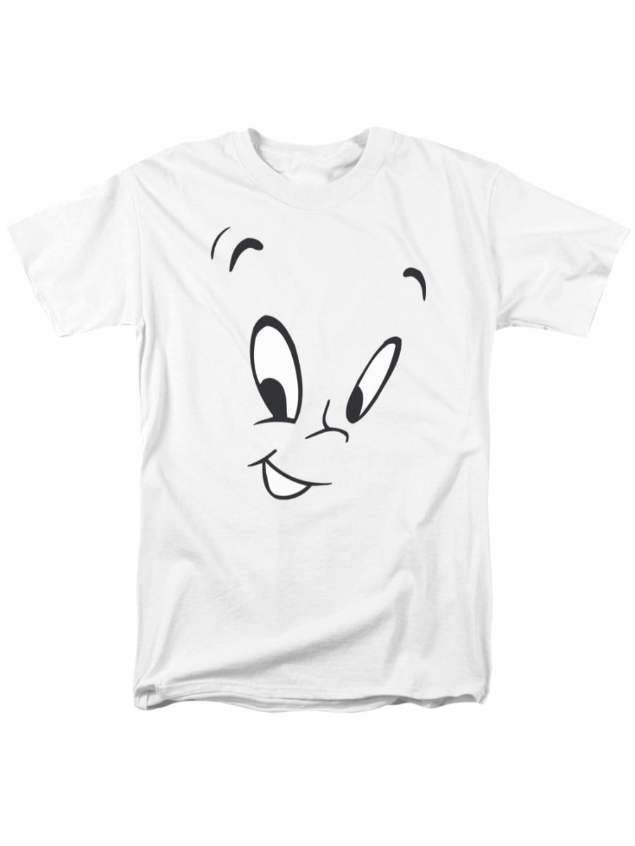 Casper The Friendly Ghost Cartoon Casper's Face Peek-A-Boo Adult T-Shirt -  