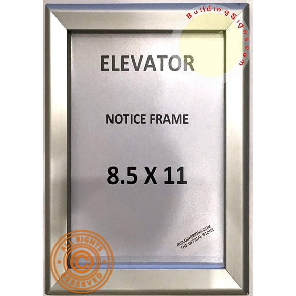 Elevator Notice Frame 8.5x11 (Silver, Heavy Duty - Aluminum) (ref-2201)