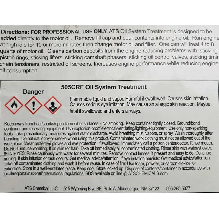 ATS Chemical, 505 CRO Oil System Treatment, 12 FL OZ, Automotive