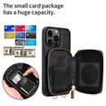 thumbnail image 6 of DeCase Crossbody Wallet Case for iPhone 15 Plus - Zipper Pocket, Card Holder, Premium PU Leather, Kickstand, Detachable Strap - Stylish & Functional, Black, 6 of 9