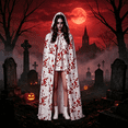 thumbnail image 5 of AoDai Halloween blood-stained hooded long coat - Children's adult coat - Cosplay costume for party attire, 5 of 6