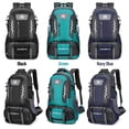 thumbnail image 4 of 60L Camping Backpack with Reflective Strips & Whistle, Water-Resistant & Durable Multi-Pocket Nylon Trekking Bag for Travel Outdoor (Black), 4 of 8
