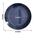 thumbnail image 4 of BalsaCircle 10 Round 8" Navy Blue Glossy Disposable Salad Dinner Plastic Plates Gold Trim Party Events Decorations, 4 of 8