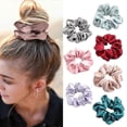 thumbnail image 1 of 4PCS/Lot Satin Silk Scrunchies Women Elastic Rubber Hair Bands Girls Solid Ponytail Holder Hair Ties Rope Hair Accessories Set, 1 of 4