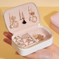 thumbnail image 2 of Estuche de almacenamiento jinwen Caja de almacenamiento de joyas de cuero blanco, 2 of 5