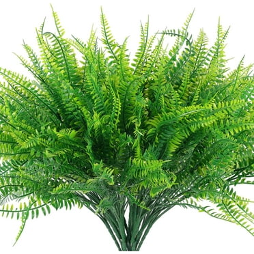 4 Pack Artificial Plants Boston Fern Bush Plant Shrubs,Artificial Boston Fern Plants Greenery Bushes Flower for House Office Garden Indoor Outdoor Decor