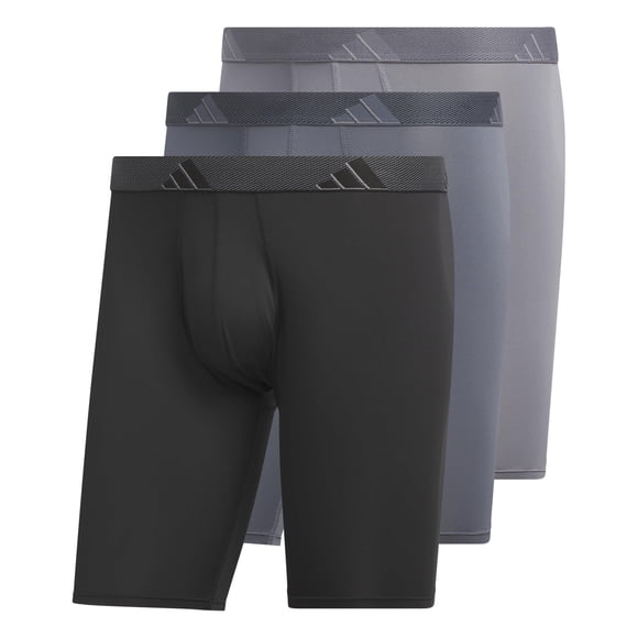 Calzoncillos tipo bóxer adidas Performance Athletic de 9 pulgadas, paquete de 3