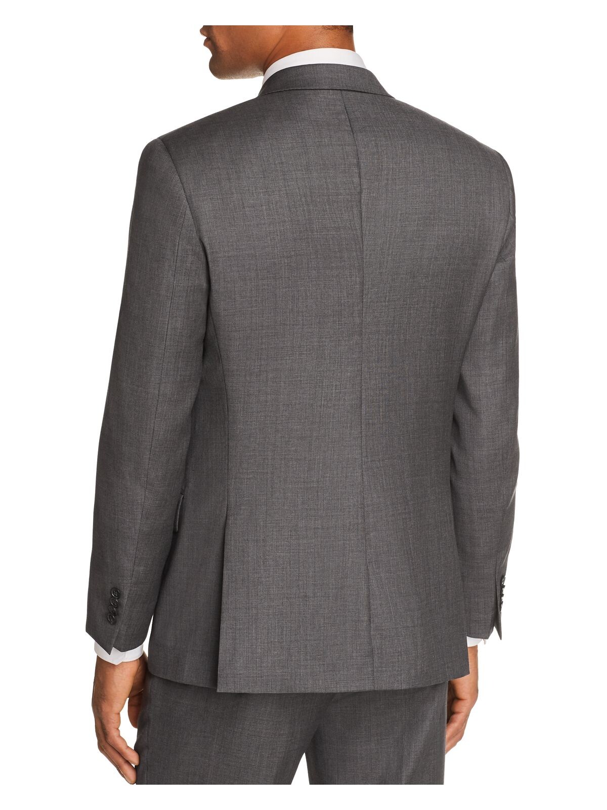 MICHAEL KORS Mens Sharkskin Gray Single Breasted, Classic Fit Wool Blend Blazer 40 - image 2 of 4