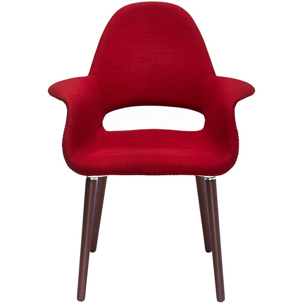 2xhome Red Mid Century Modern Upholstered Fabric Organic Accent Living