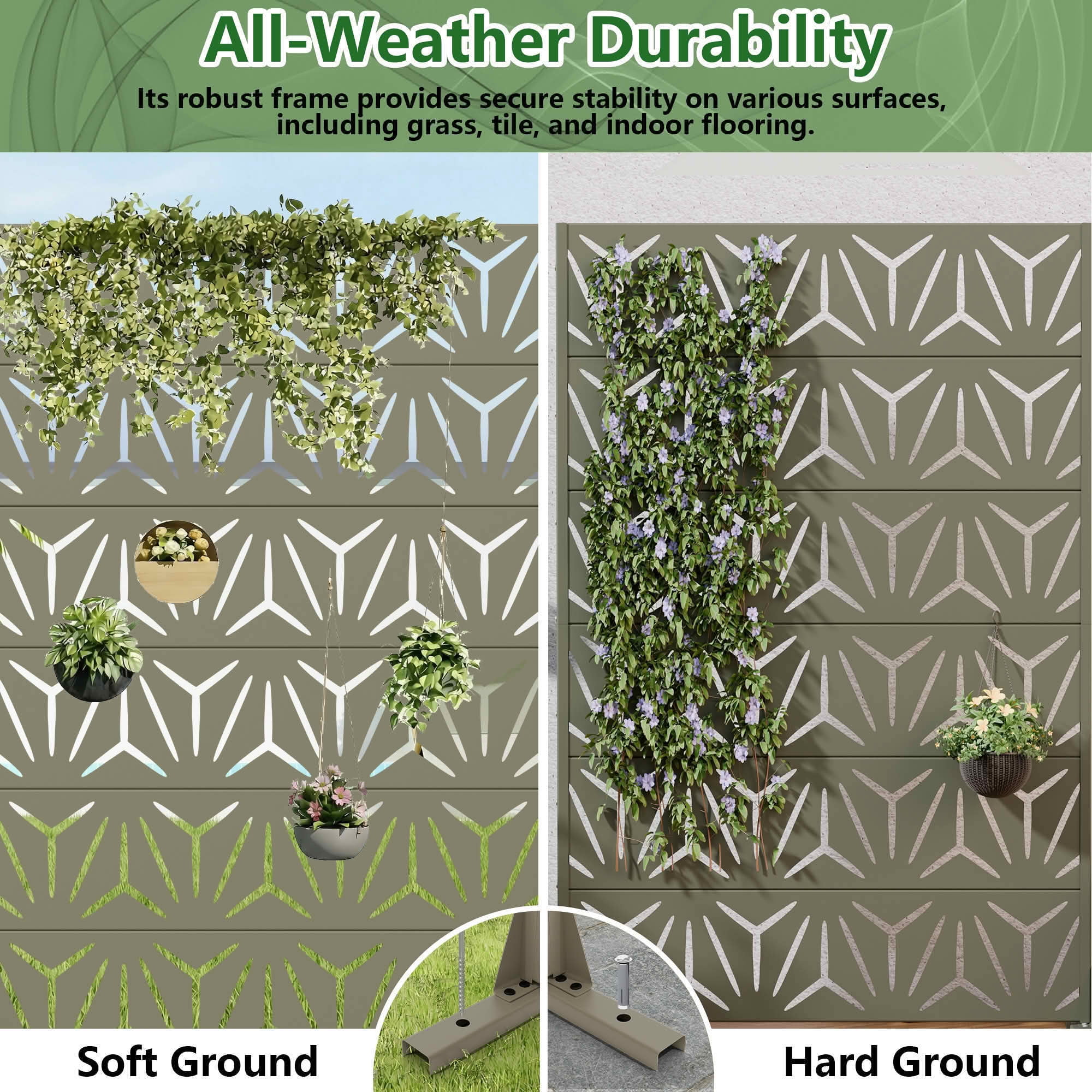 MAYEERTY 72x47 Gray Outdoor Natural Privacy Panel Screen, 6 Piece Set Natural Folding Divider for Backyard and Garden