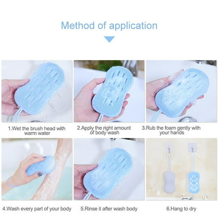 brush bar soap body scrubber exfoliator bits bath shower saver exfoliating pouch silicone pocket