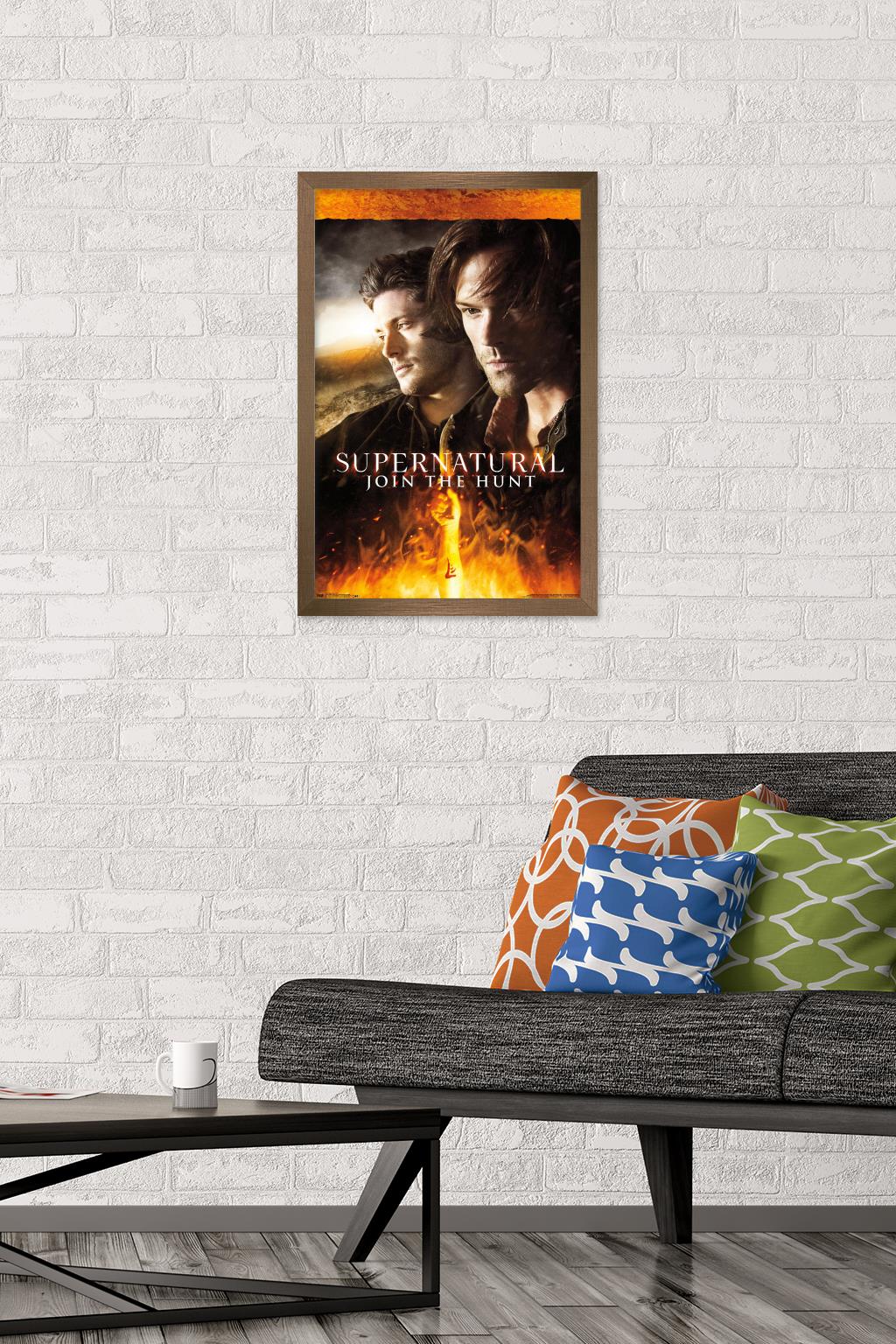 Supernatural - Fire Wall Poster, 14.725" x 22.375", Framed