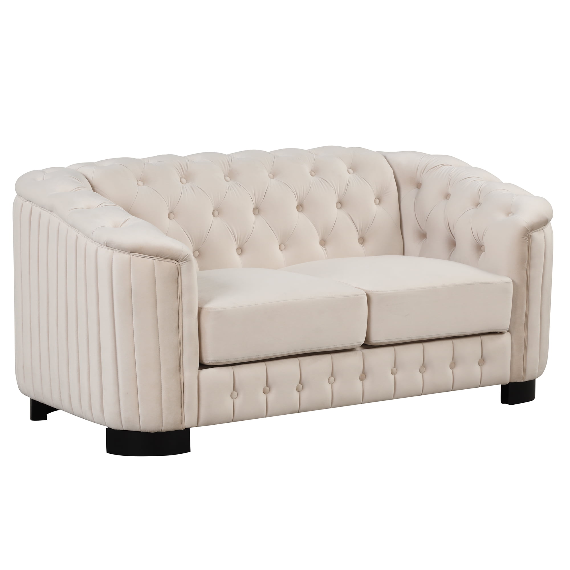 64" Velvet Upholstered Loveseat Sofa,Modern Loveseat Sofa with Thick