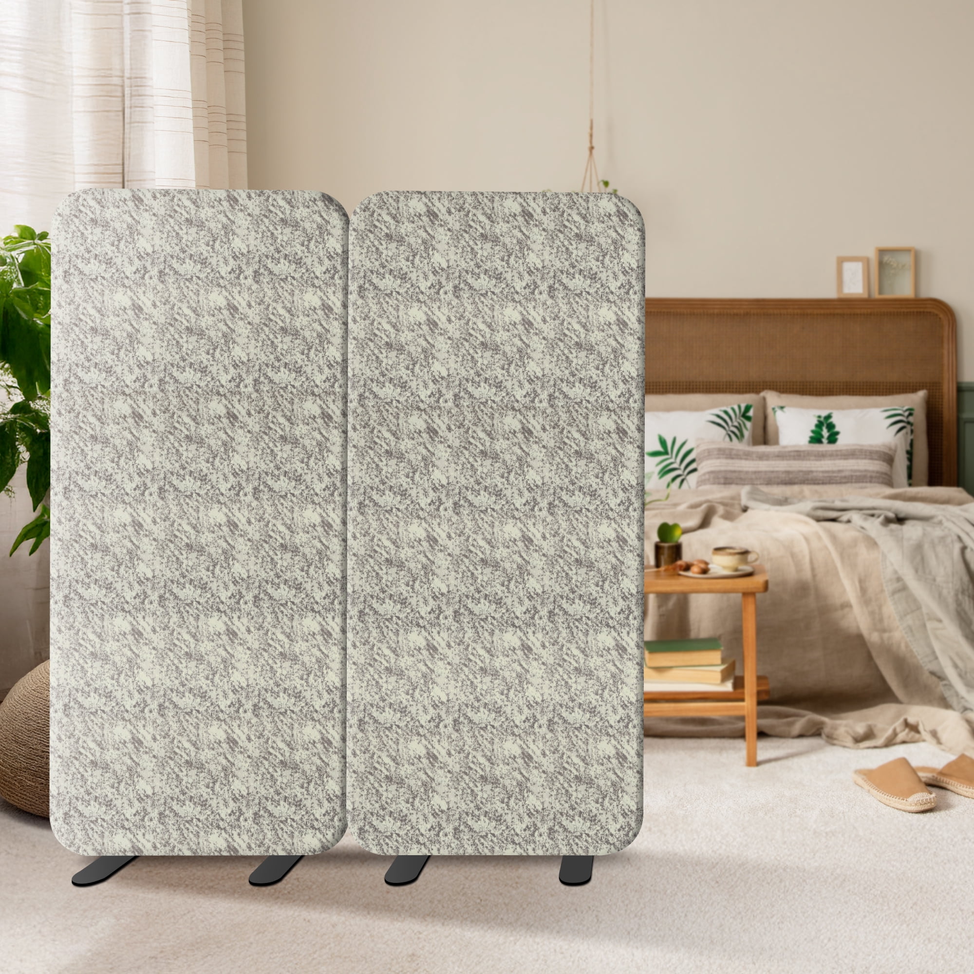 DECOLAB Freestanding Room Divider, Premium Room Divider Panel, for Home, Office, Living, Bedroom, Closet, 29"x65", Chocomint
