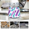 thumbnail image 6 of Yayeee Ashtray with Lid for Cigarette Smokeless Stainless Steel Home Ash Holder, Purple Drawing, 6 of 7