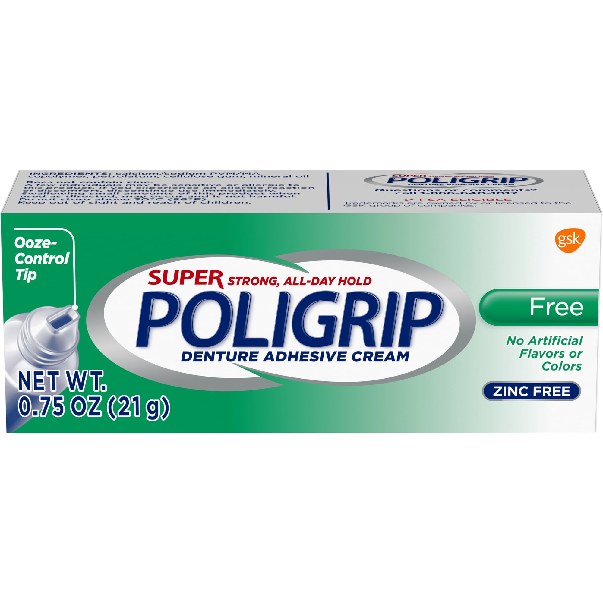 2 Pack Super Poligrip Free Travel Size, .75-Ounce