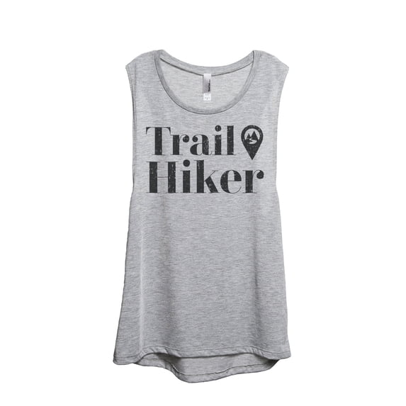 Trail Hiker Women's Fashion Sleeveless Muscle Tank Top Tee Sport Grey X-Large