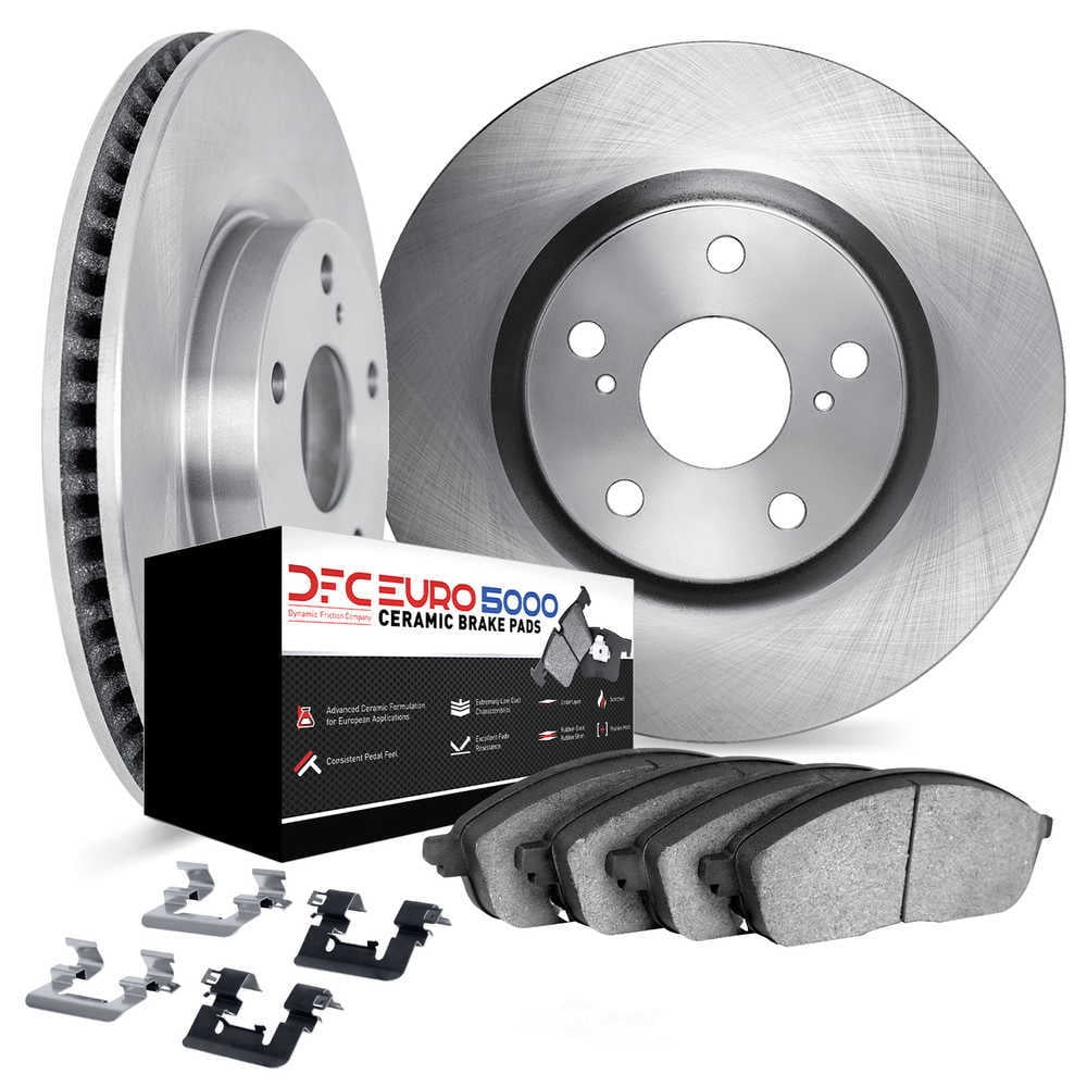 Dynamic Friction Company 6612-63464 DFC Rotors with EURO 5000 Ceramic Brake Pads includes Hardware