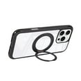 thumbnail image 3 of for iPhone 13 Pro Max Magnetic Kickstand Clear Case, [Compatible with MagSafe] Shockproof Slim Transparent Glossy Case with 360° Ring Stand Soft TPU Protective Cover for iPhone 13 Pro Max, Black, 3 of 7