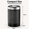 thumbnail image 7 of EuKer 1500W Ceramic Heater, Portable Space Heater with Remote Control, ECO Thermostat & 60° Oscillation Mode for Office, Bedroom & Home, Silver, 7 of 7