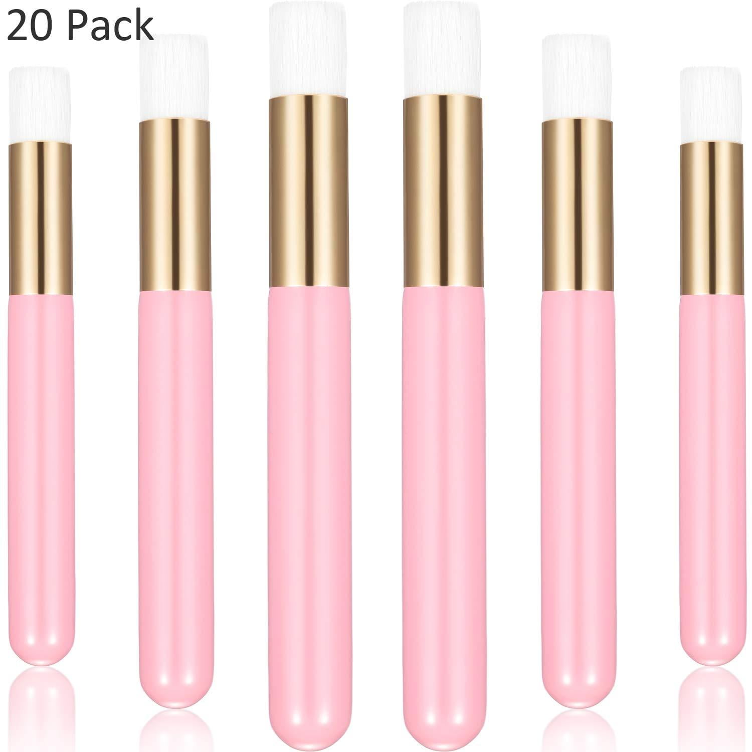 20 Pieces Pink Lash Shampoo Brushes, Nose Pore Deep Cleaning Brush