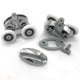 thumbnail image 4 of Set Of 4 New Oval Butterfly Twin Wheel Shower Door Rollers, 4 of 4