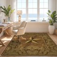 thumbnail image 3 of Design&I 9'x12' Washable Area Rug Giant Skid-Resistant Bandana Motifs Border Distressed Lone Southwestern Repeat Vintage Flowing for Great Room, Large Living, 3 of 7