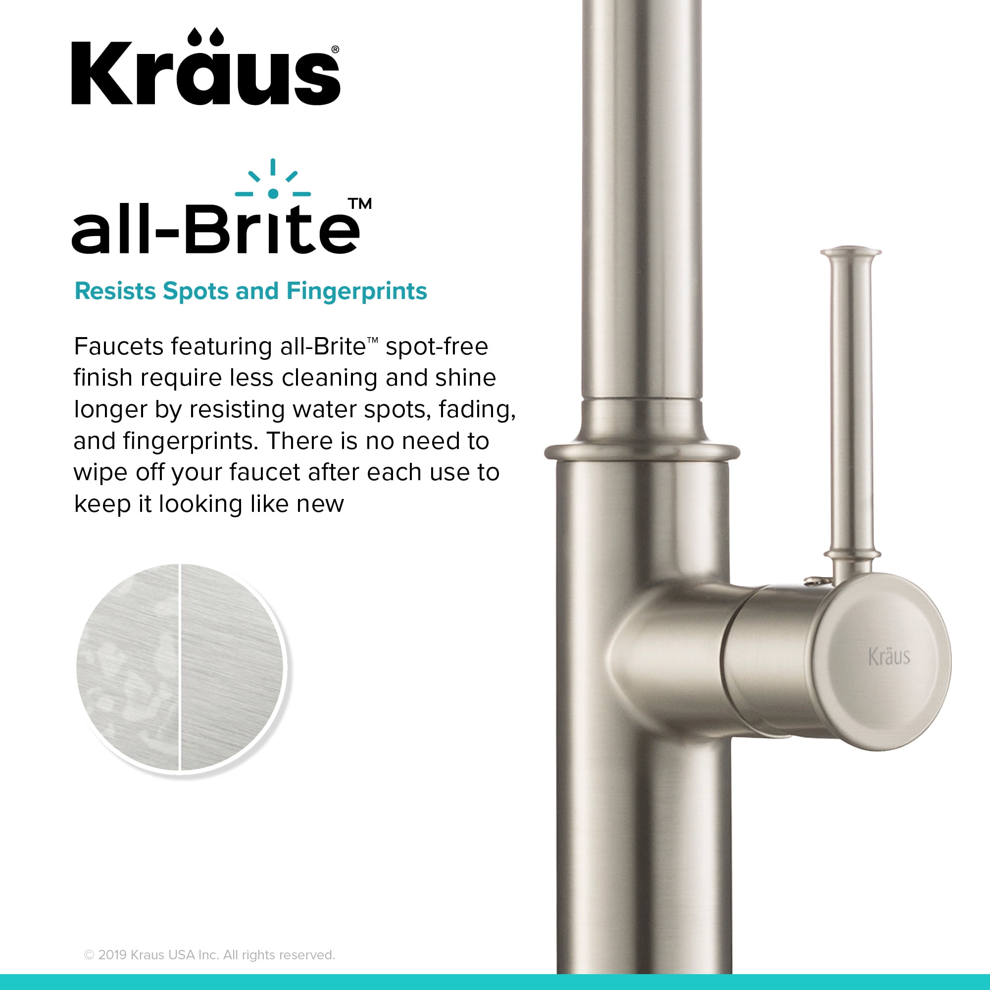 KRAUS Sellette™ Single Handle Pull Down Kitchen Faucet with Deck Plate and Soap Dispenser in all-Brite™ Spot Free Stainless Steel Finish