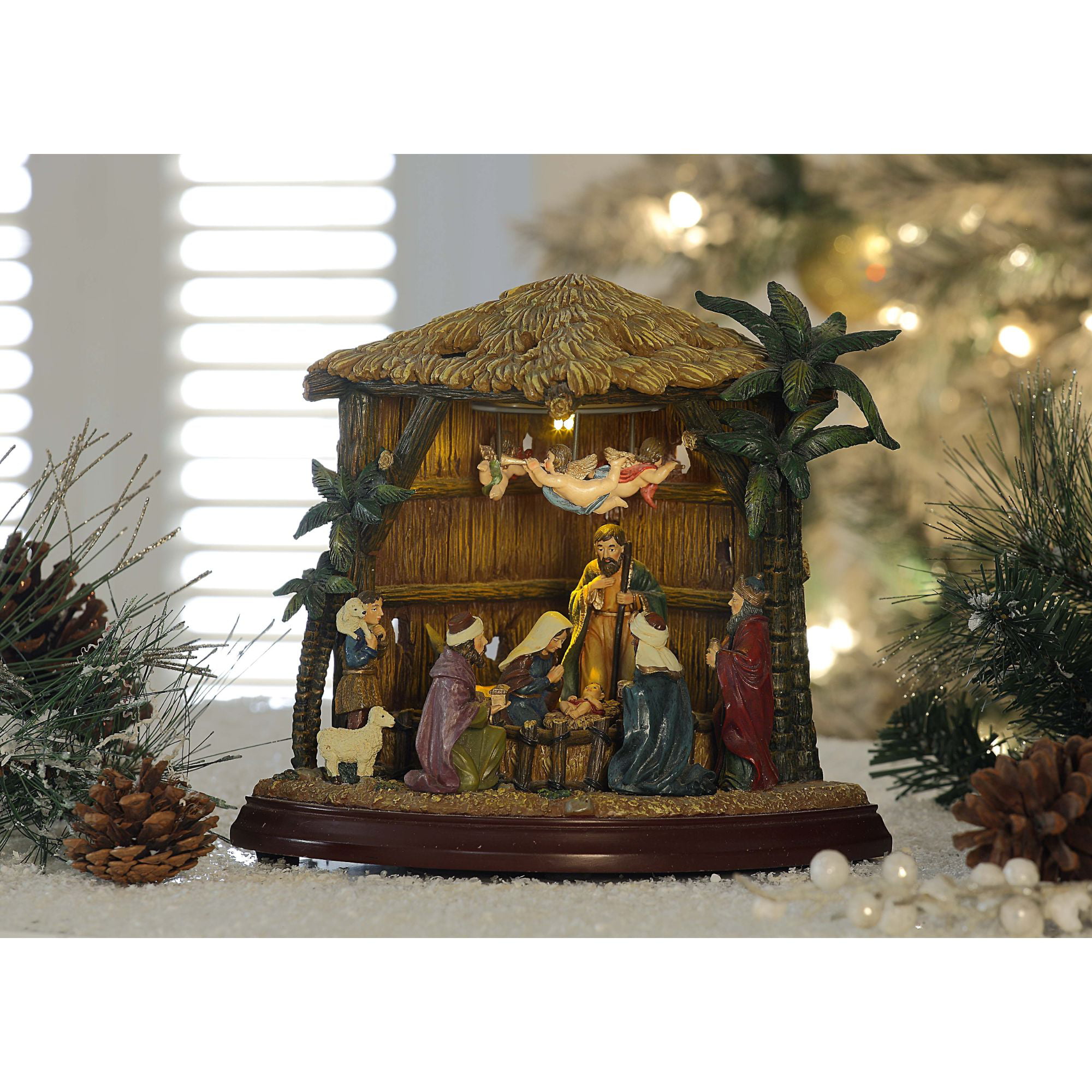 Baby Jesus Christmas Nativity Mini Porcelain Figurine Set Xmas Little People 