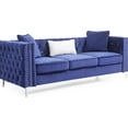 thumbnail image 2 of 34.95 In. Width Blue Velvet With Faux Diamond Buttons - G829a-s Hardwood Frame And Tufting, 2 of 2