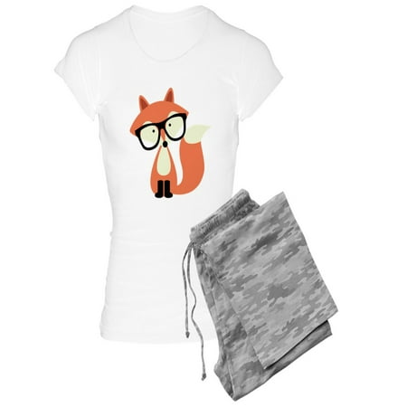 

CafePress - Hipster Red Fox - Women s Light Pajamas