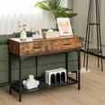 thumbnail image 2 of Costway Console avec 2 Tiroirs Cadre en Métal Table d'Entrée pour Salon, 2 of 10