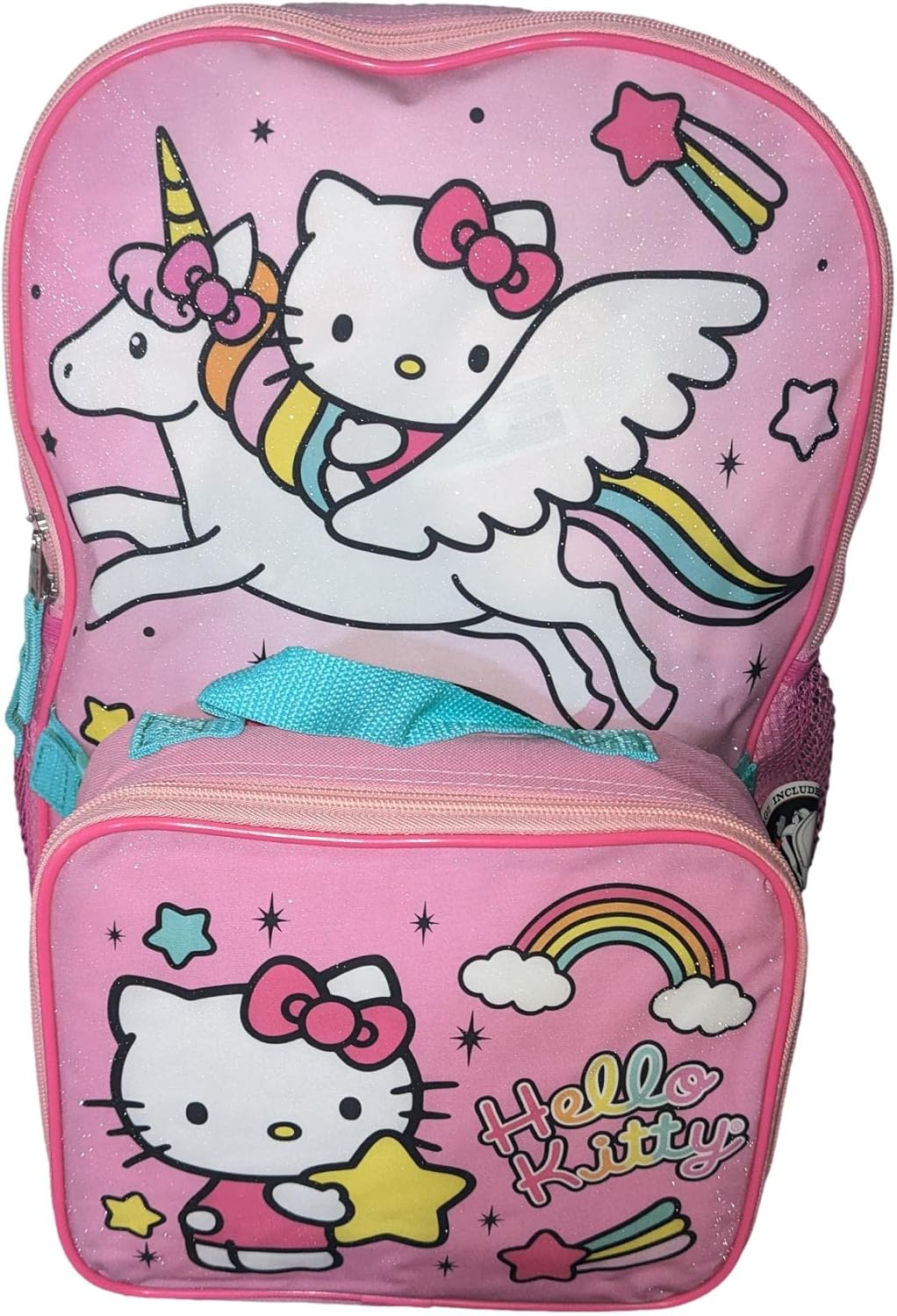Hello Kitty Full Size 16 Inch Backpack with Detachable Lunch Box