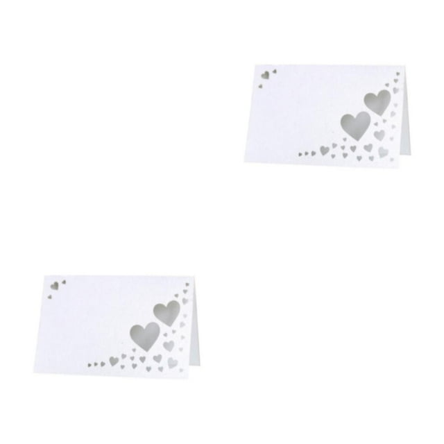 ZheElen 50pack/lot Add Elegance To Wedding Reception With Wedding Elegant Name Cards Durable Paper white 2Set