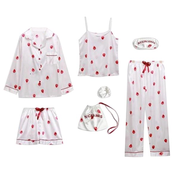 Satin Pajamas for Women Short Sleeve Women Pajamas Set Tall Play Boy Pajamas for Women Postpartum Going Home Outfit Woman Pajama Set Two Piece Pajama Set Thick Pajamas Women Sleepwear Short Top