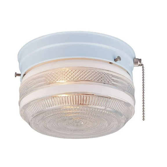 Project Source 1-Light 6.75-in Satin White Flush Mount Light