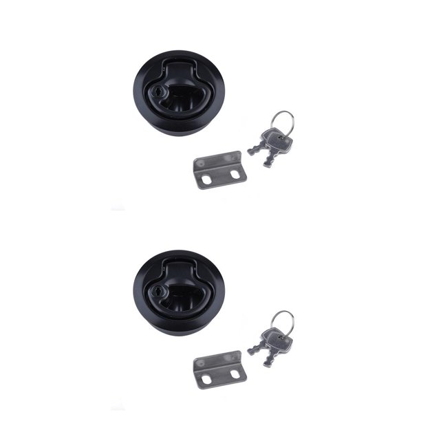 Kenally Chrome 2 Flush Pull Pestillo para RV Boat Deck Hatch 1/4 Door negro 2piezas